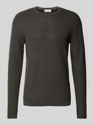 Gebreide pullover met ronde hals, model 'ERIC' van Only & Sons Grijs / zwart - 1