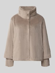 Jacke mit Stehkragen und gerippten Ärmelabschlüssen von White Label Beige - 1
