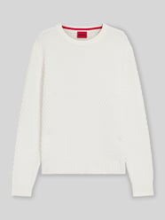 Sweter z dzianiny o kroju regular fit z fakturowanym wzorem 3D model ‘SYER’ od HUGO - 43