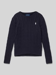 Strickpullover mit Zopfmuster von Polo Ralph Lauren Teens Blau - 46