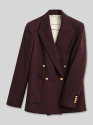 Regular fit korte blazer van wolmix met gouden knopen van GANT Bordeaux - 5