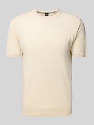 T-Shirt aus Leinen-Viskose-Mix Modell 'Jiovanni' von BOSS Beige - 1