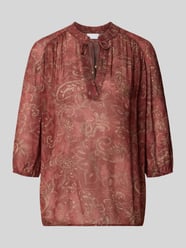 Regular Fit Bluse aus Viskose mit Schnürung und 3/4-Arm von Jake*s Collection - 3