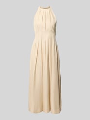 Midikleid aus Viskose-mix mit Leinen-Anteil von Christian Berg Cocktail Beige - 43