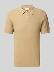 Super Skinny Fit Poloshirt mit Strukturmuster Modell 'AIDEN' von Blend Beige - 21