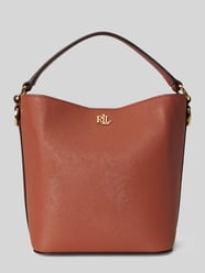 Torba na ramię z naturalnej skóry z odpinanym paskiem na ramię od Lauren Ralph Lauren - 1