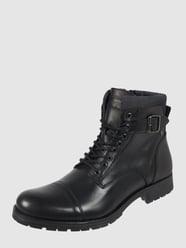 Boots van leer, model 'Walbany'  van Jack & Jones Zwart - 22