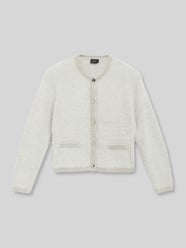 Regular fit gebreid jack van met crewneck van s.Oliver BLACK LABEL Beige - 23