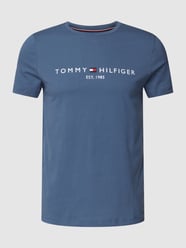 T-Shirt mit Label-Stitching Modell 'Tommy LOGO' von Tommy Hilfiger Blau / Türkis - 12