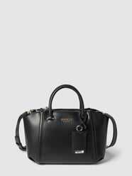 Handtasche mit Label-Applikation in metallic Modell 'LEIE' von Guess Grau / Schwarz - 46