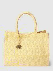 Tote bag met all-over motief van Anokhi Geel - 13