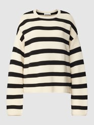 Gebreide pullover met streepmotief, model 'MERINAA'' van Armedangels Wit - 23