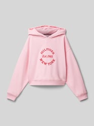 Cropped Hoodie mit Kapuze Modell 'NEW YORK' von Tommy Hilfiger Teens Pink - 38