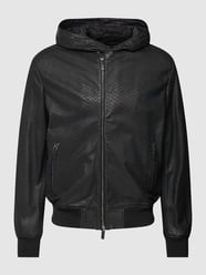 Lederjacke mit strukturierter Oberfläche von Emporio Armani Schwarz - 26