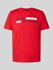 T-Shirt mit Label-Print Modell 'Type H' von Tom Tailor Denim Rot - 45