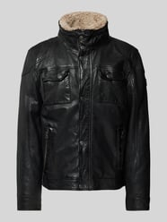 Lederjacke mit Stehkragen Modell 'TALTON' von Gipsy Schwarz - 44