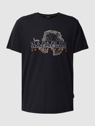 T-shirt met labelprint en ronde hals van Napapijri Zwart - 3