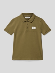 Poloshirt met labelpatch, model 'BADGE PIQUE' van Calvin Klein Jeans Bruin - 31