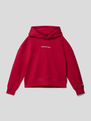 Hoodie met labelprint, model 'BOXY' van Calvin Klein Jeans Rood - 43