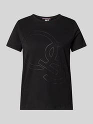 T-Shirt mit Label-Print von QS Schwarz - 25