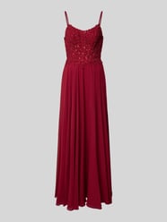Abendkleid mit floralem Ziersteinbesatz von Mascara Bordeaux - 4