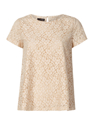 Blouseshirt van gebloemd kant van Cinque Roze - 2