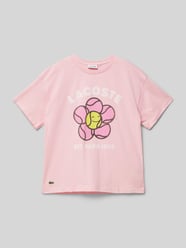 T-Shirt mit Label-Print von Lacoste Rosa - 9