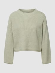 Gebreide pullover met geribde ronde hals, model 'SAYLA' van Vero Moda Groen - 48