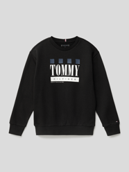 Sweatshirt mit Label-Print Modell 'Checker' von Tommy Hilfiger Teens Grau / Schwarz - 9