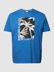 PLUS SIZE T-Shirt mit Motiv-Print von S.Oliver Plus Blau - 19