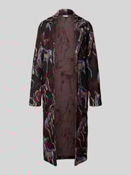 Lange jas in all-over look met opgestikte zakken van Milano Italy Bordeaux - 29