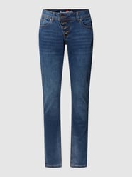 Jeans met labeldetails, model 'Malibu' van Buena Vista Blauw - 7