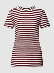 T-Shirt mit Streifenmuster von Marc O'Polo Bordeaux - 47