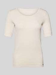 T-Shirt mit Rundhalsausschnitt und Ärmeln mit Aufschlag von Marc Cain Beige - 3