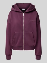 relaxed fit sweatjack van katoenmix met labeldetail van REVIEW - 34