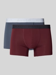 Boxershort met elastische logo in band in een set van 2 stuks van Hanro Bordeaux - 9