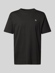 T-Shirt mit geripptem Rundhalsausschnitt von Calvin Klein Jeans Schwarz - 48