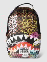 Rucksack mit Allover-Muster Modell 'TAGGED UP SHARKS IN PARIS' von Sprayground Braun - 3