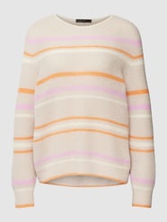 Gebreide pullover met streepmotief van Marc Cain Wit - 40