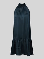 Knielanges Kleid mit Volantsaum Modell 'Aladia Drapy' von Neo Noir Blau - 34