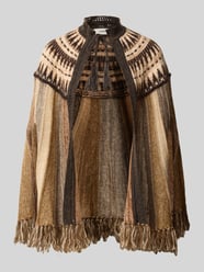 Relaxed Fit Poncho aus Woll-Mix mit Fransen Modell 'PRATO' von ba&sh Beige - 2