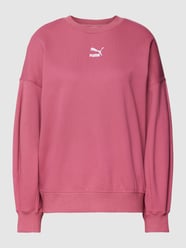 Oversized Sweatshirt mit Label-Stitching von Puma Pink - 8