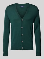 Slim Fit Cardigan aus Woll-Mix mit V-Ausschnitt von Christian Berg Men Grün - 29