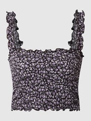 Crop Top mit floralem Muster Modell 'Lea' von Noisy May Schwarz - 13