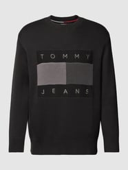 Strickpullover mit Label-Statement Modell 'TONAL FLAG' von Tommy Jeans Schwarz - 7