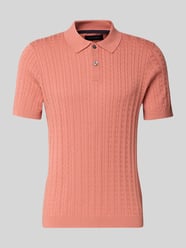 Slim Fit Poloshirt in Strick-Optik von Christian Berg Men Orange - 27