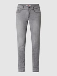 Slim fit jeans met stretch, model 'Tummyless' van Buena Vista Grijs - 24