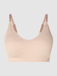 Biustonosz typu bralette o prążkowanej fakturze  od Saisei Beżowy - 41