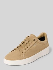 Sneakersy o niskim kroju z czystej skóry welurowej model 'LYDE_TENN' od HUGO - 39