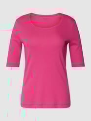 T-Shirt mit geripptem Rundhalsausschnitt von Christian Berg Woman Rosa - 44